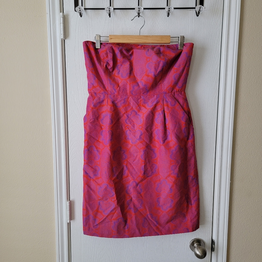 J. Crew Strapless Medallion Dress
